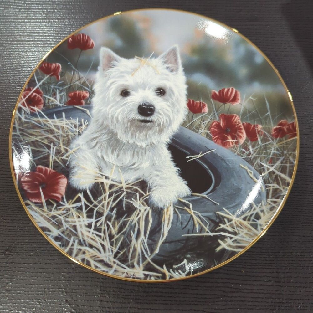 West Highland Terriers Tired Out Dog Plate by Danbury Mint D1606